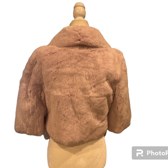 Lavender Fur Jacket Short Sleeve Size 36 - Picture 5 of 7